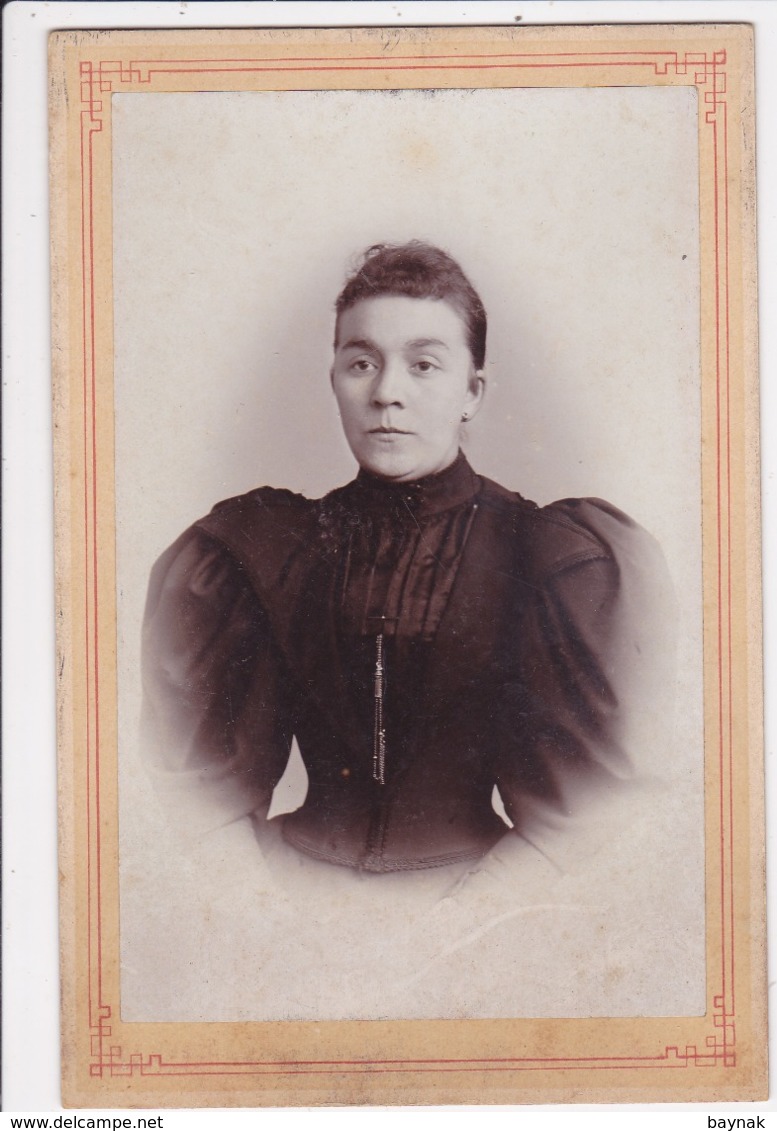 ZG132  --  CROATIA  --  AGRAM, ZAGREB  --  1894  --   CABINET  PHOTO,  CDV -  LADY  -- 18,5 Cm  X  11 Cm - Alte (vor 1900)