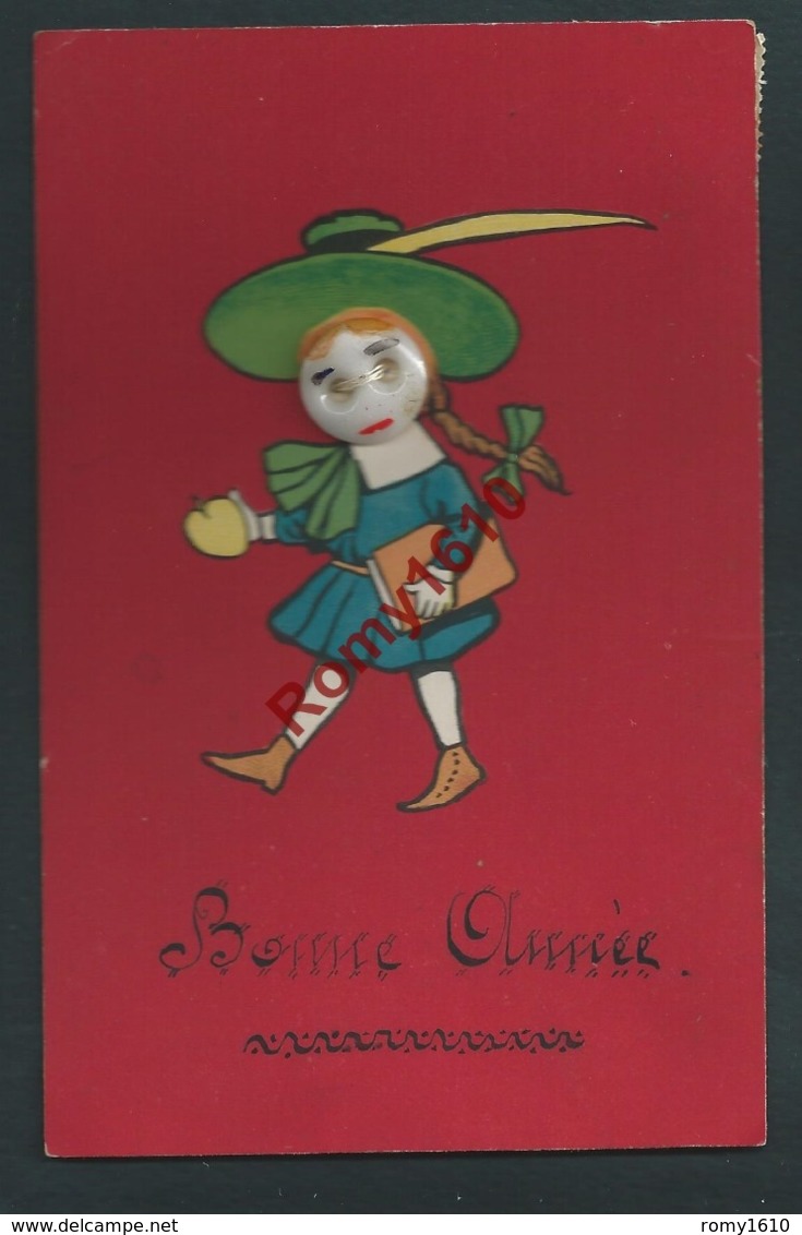 Petite Fille Avec Chapeau. Ajoutis.  VISAGE EN PORCELAINE. Peinte à La Main. 1913. Rare. 2 Scans. - Autres & Non Classés