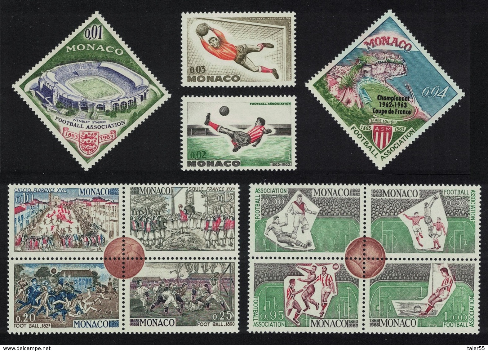 Monaco Cent Of English Football Association 12v MH SG#774-785 MI#744-755 SC#553-64 - Neufs