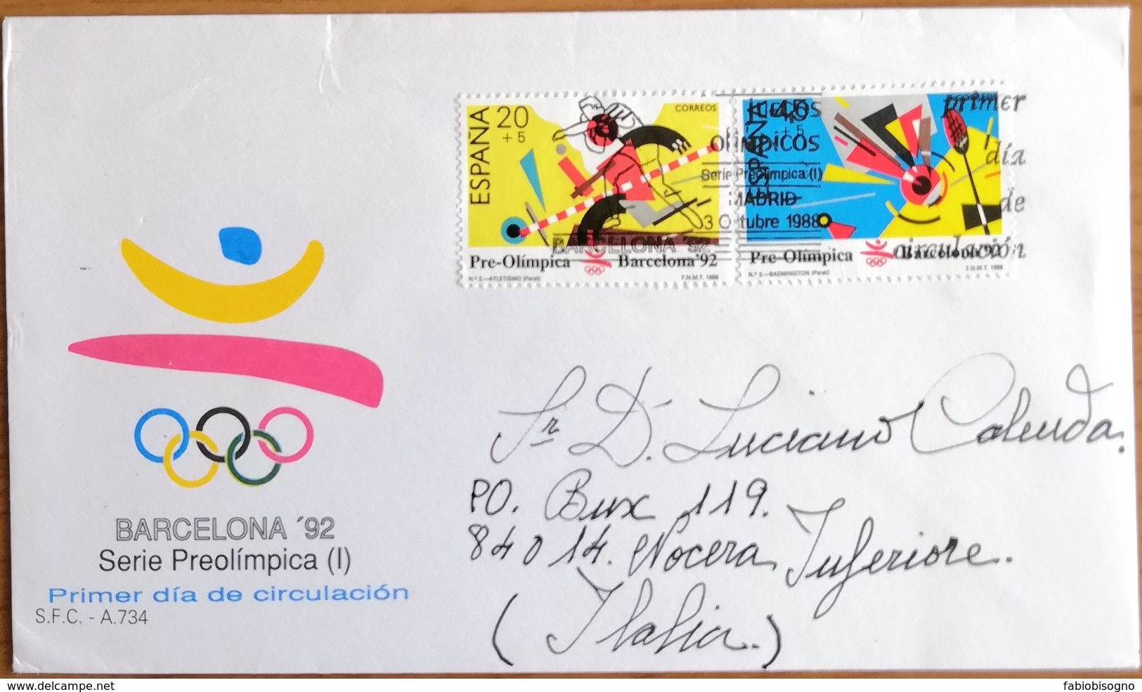 Madrid 30.10.1988 - Barcelona 92 PRE-OLIMPICA - Used Stamps On Cover - Covers & Documents