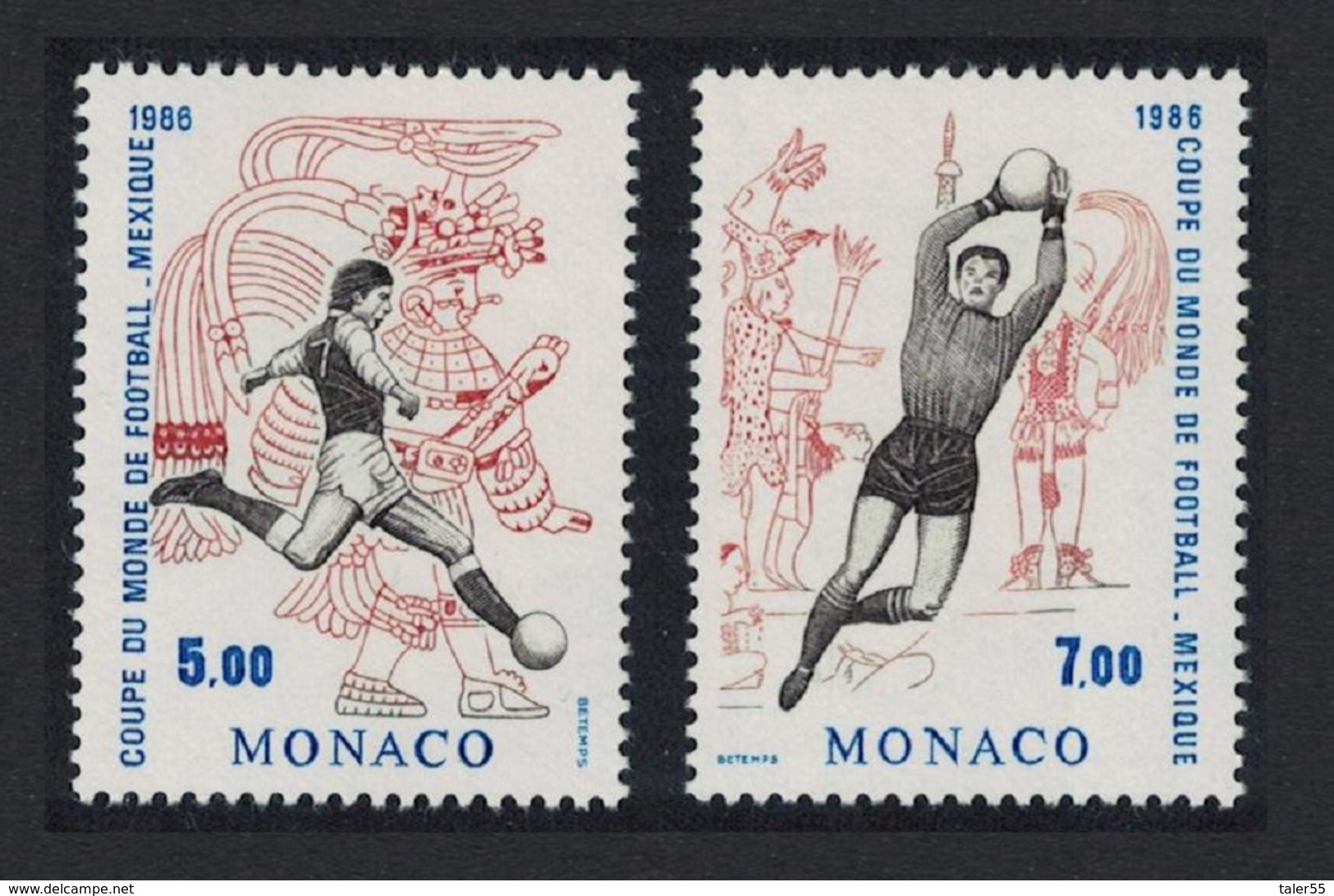 Monaco World Cup Football Championship Mexico 1986 2v MNH SG#1786 CV£8.75 - Neufs