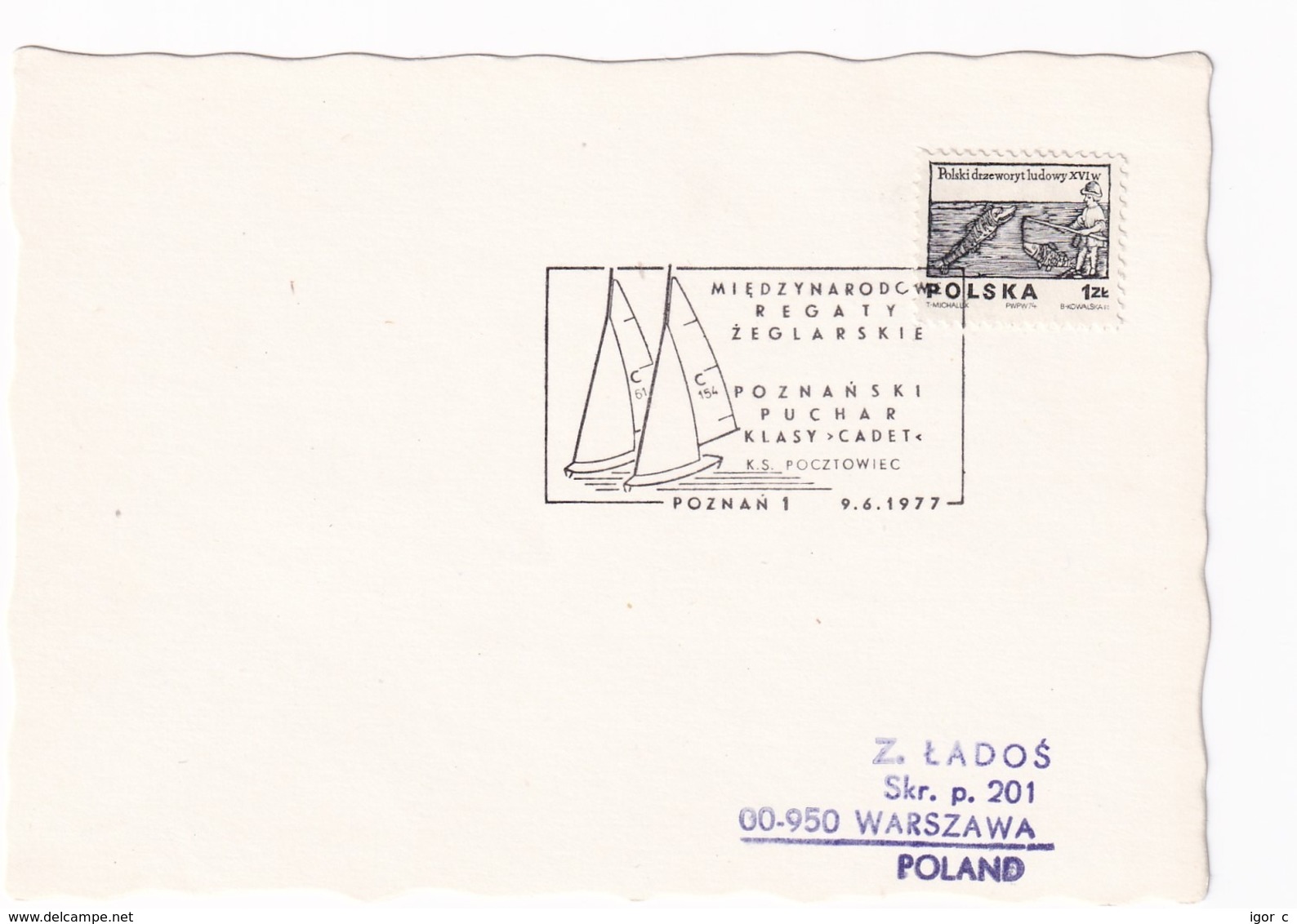 Poland 1977 Card: Sailing , Segeln; Voile; Vela; Poznan Cup Cancellation; - Sailing