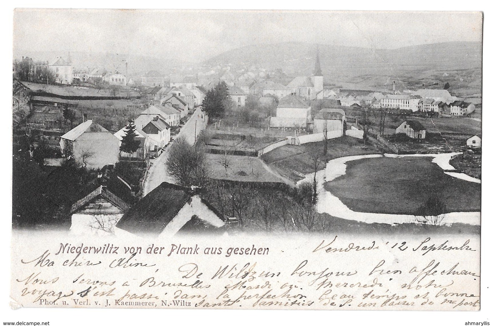 Wiltz Niederwiltz Von Der Plank Aus Gesehen 1902 Cachet Rectangulaire Kautenbach Schimpach - Wiltz