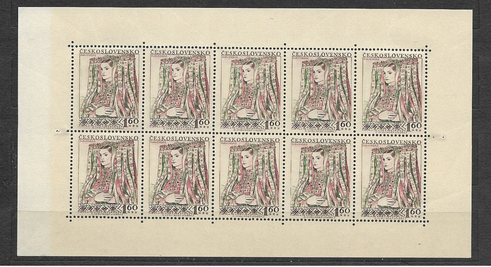 O-099 CZECHOSLOVAKIA 1957-SLOVAKIA KOSTIME-CAT.MICHEL TL 997-MNH** - Blocs-feuillets