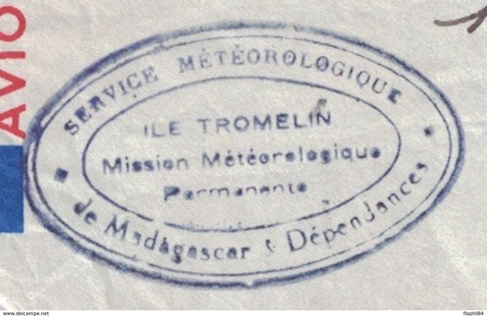 MADAGASCAR - TANANARIVE - PROVENANCE DU SERVICE METEOROLOGIQUE DE L'ILE DE TROMELIN A 436km DE MADAGASCAR - Covers & Documents