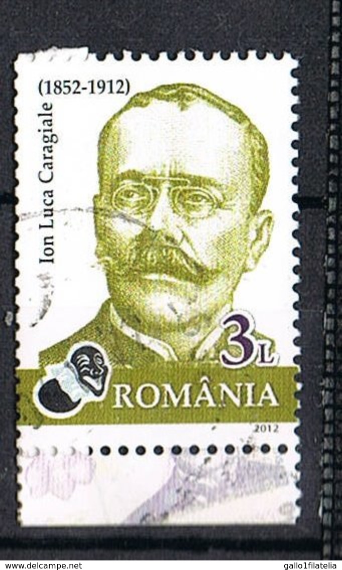 2012 - ROMANIA - ION LUCA CARAGIALE / PERSONAGGI FAMOSI - FAMOUS PEOPLE. USATO / USED. - Oblitérés