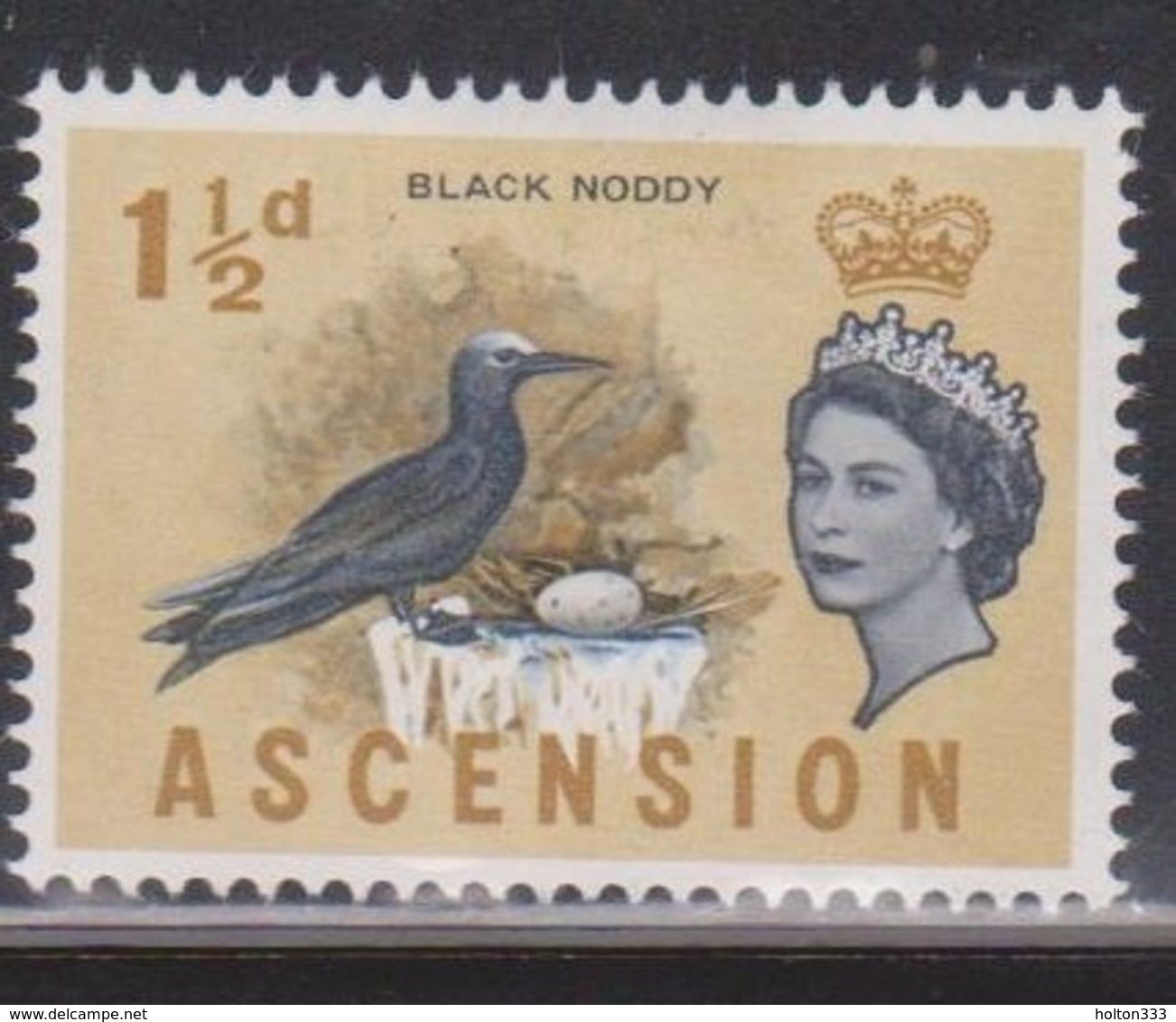 ASCENSION Scott # 76 MH - QEII & Bird - Black Noddy - Ascension