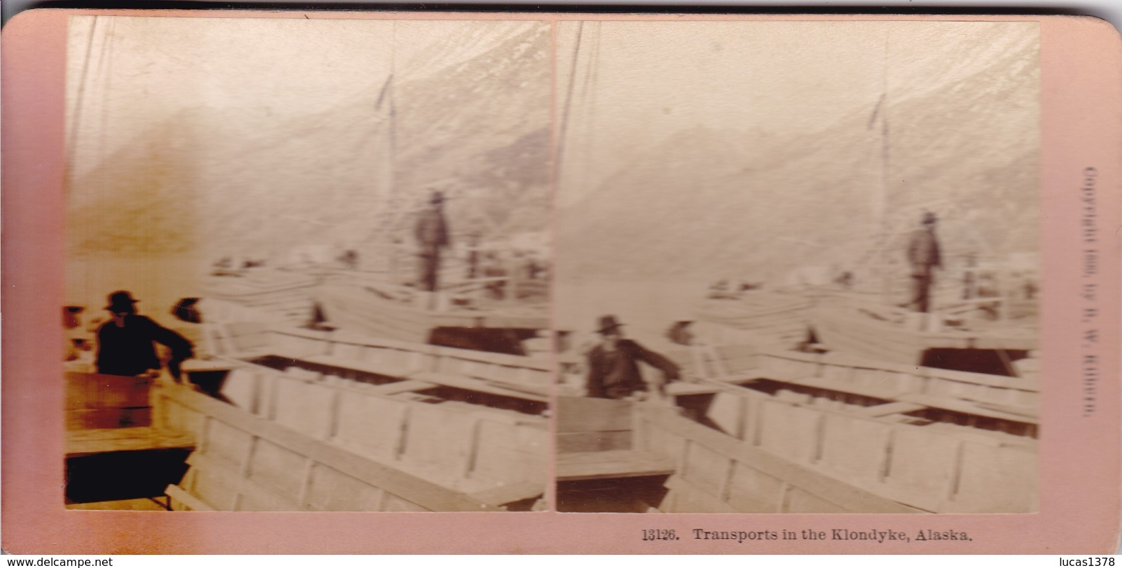 1899 / KILBURN 13126 / ALASKA / TRANSPORTS IN THE KLONDYKE / RARE - Photos Stéréoscopiques