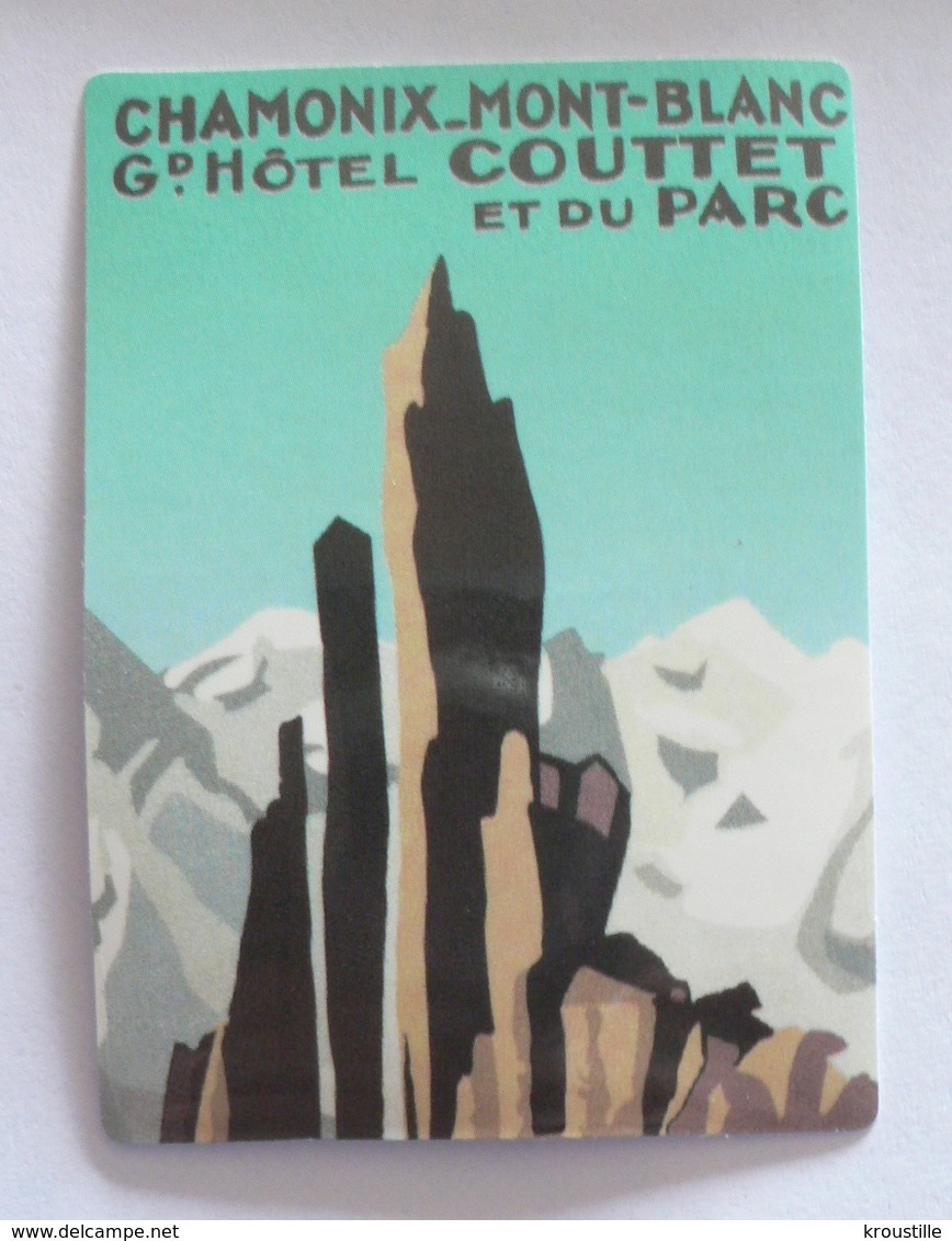 THEME MONT-BLANC : AUTOCOLLANT REPRODUCTION PUBLICITE GRAND HOTEL COUTTET - NEUF - Adesivi