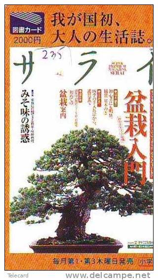 Télécarte Japon * Arbre Nain * BONSAI * 235 * Dwarf Tree Japan Phonecard * Telefonkarte Baum - Fleurs