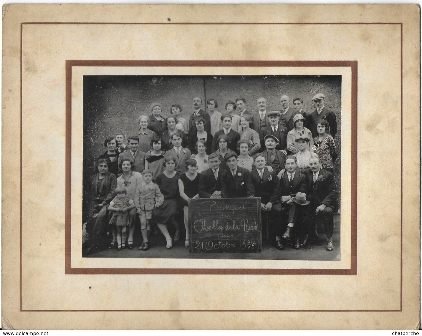 PHOTO PHOTOGRAPHIE BANQUET DES ABEILLES DE LA RUCHE 21 OCTOBRE 1928 - Personnes Anonymes