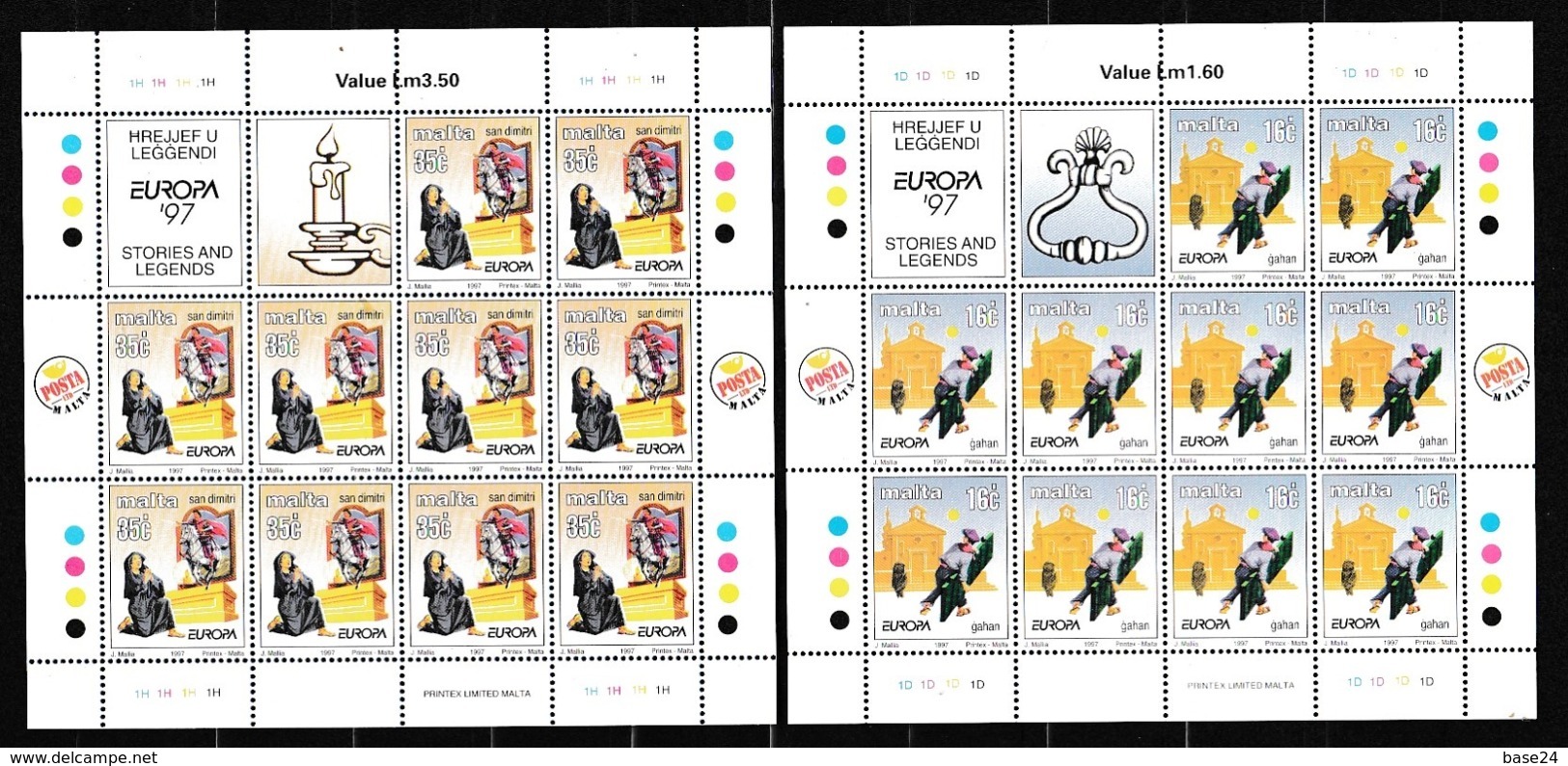 1997 Malta EUROPA CEPT EUROPE 10 Serie Di 2v. MNH** In Minifoglio 2 Minisheets - 1997