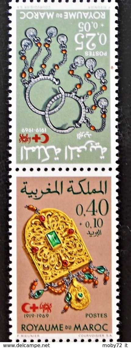 Marocco - 1969 - Nuovo/new MNH - Mezzaluna Rossa - Mi N. 652/53 - Marocco (1956-...)