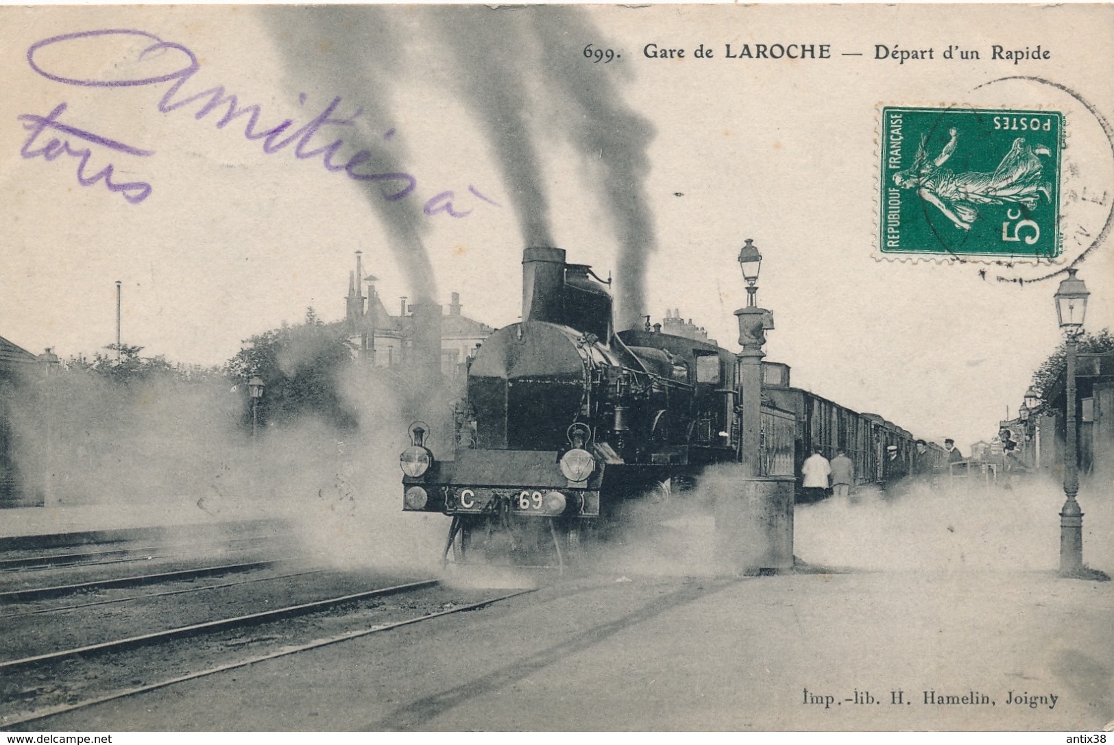 N70 - 89 - Gare De LAROCHE - Yonne - Départ D'un Rapide - Laroche Saint Cydroine