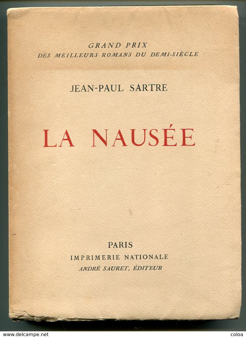 Jean-Paul SARTRE  La Nausée 1951 édition Numérotée - 1901-1940