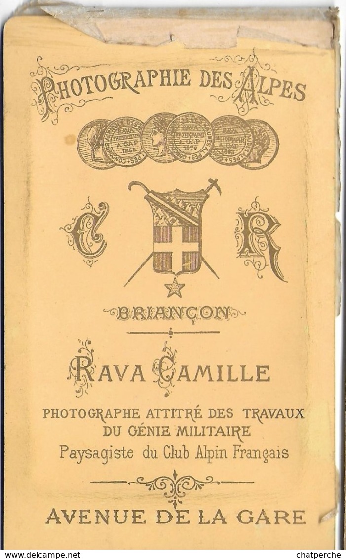 CDV PHOTO PHOTOGRAPHIE MILITAIRE 157 EME RÉGIMENT  PHOTOGRAPHIE DES ALPES RAVA CAMILLE BRIANCON 05 ALPES DE HAUTE - Personnes Anonymes