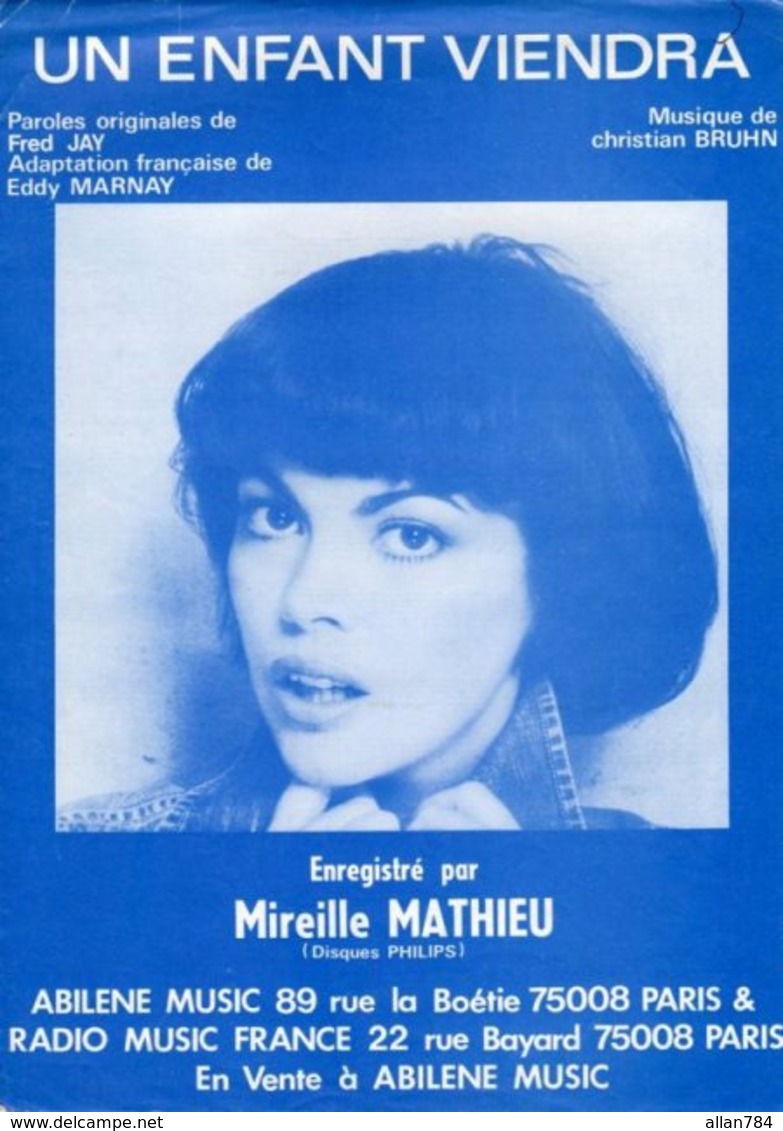 PARTITION UN ENFANT VIENDRA - MIREILLE MATHIEU - 1978 - TB ETAT - - Otros & Sin Clasificación