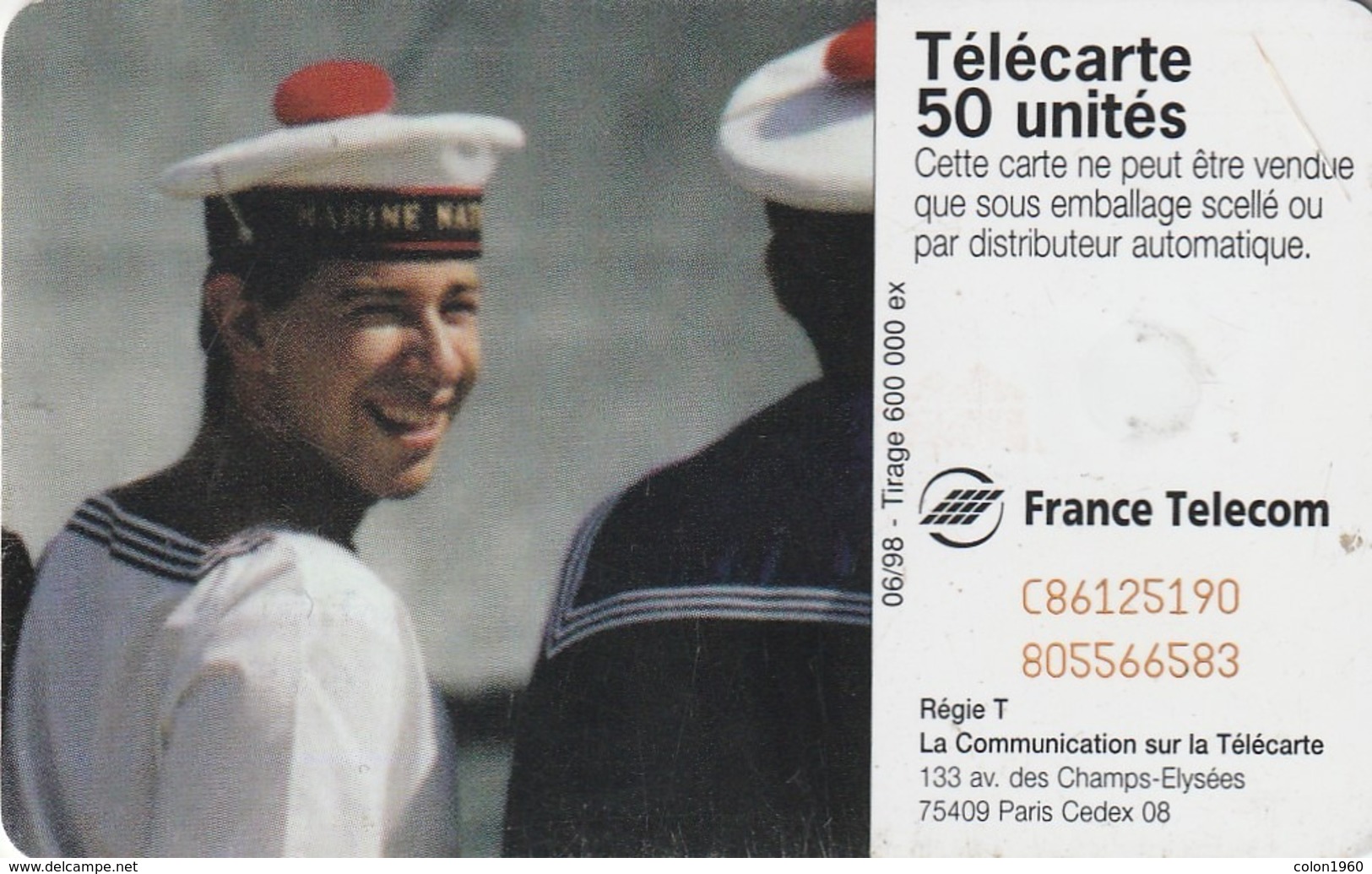 FRANCIA. Marine Nationale Cols Bleus. 50U. 06.98. 0893. (251). - Armee