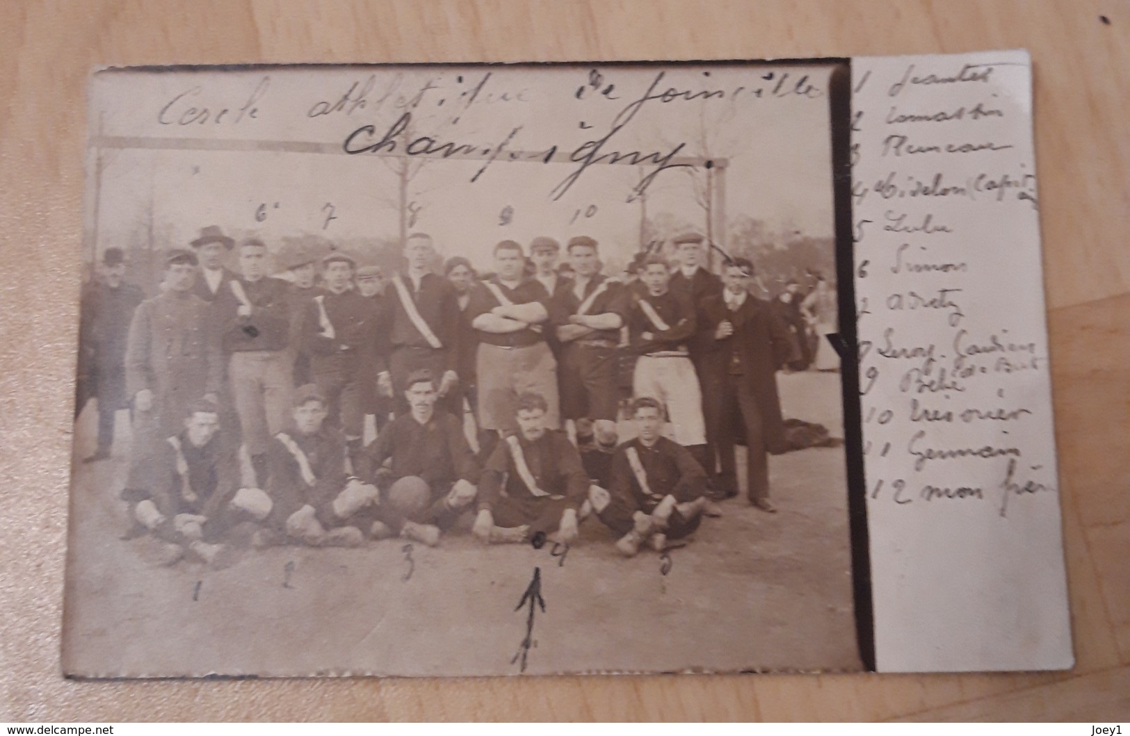 Carte Photo équipe De Foot Du Cercle Athlétique De Joinville 1907 - Sports