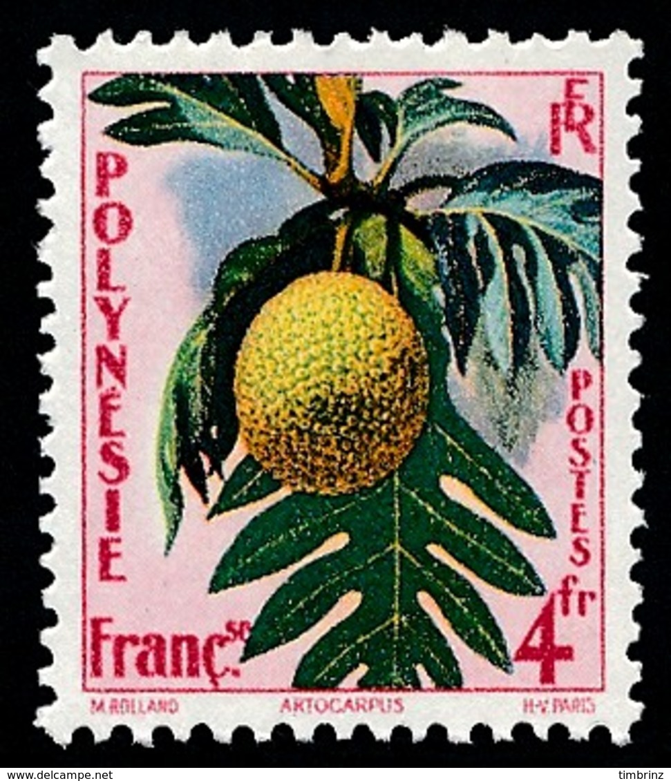 POLYNESIE 1958 - Yv. 13 *   Cote= 5,70 EUR - Flore : Artocarpus  ..Réf.POL24292 - Neufs