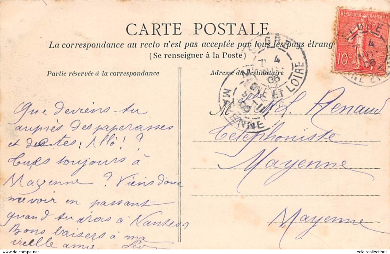 Thème   Justice.      Nantes    44    Inventaires   1906  Agent Du Fisc     (voir Scan) - Autres & Non Classés
