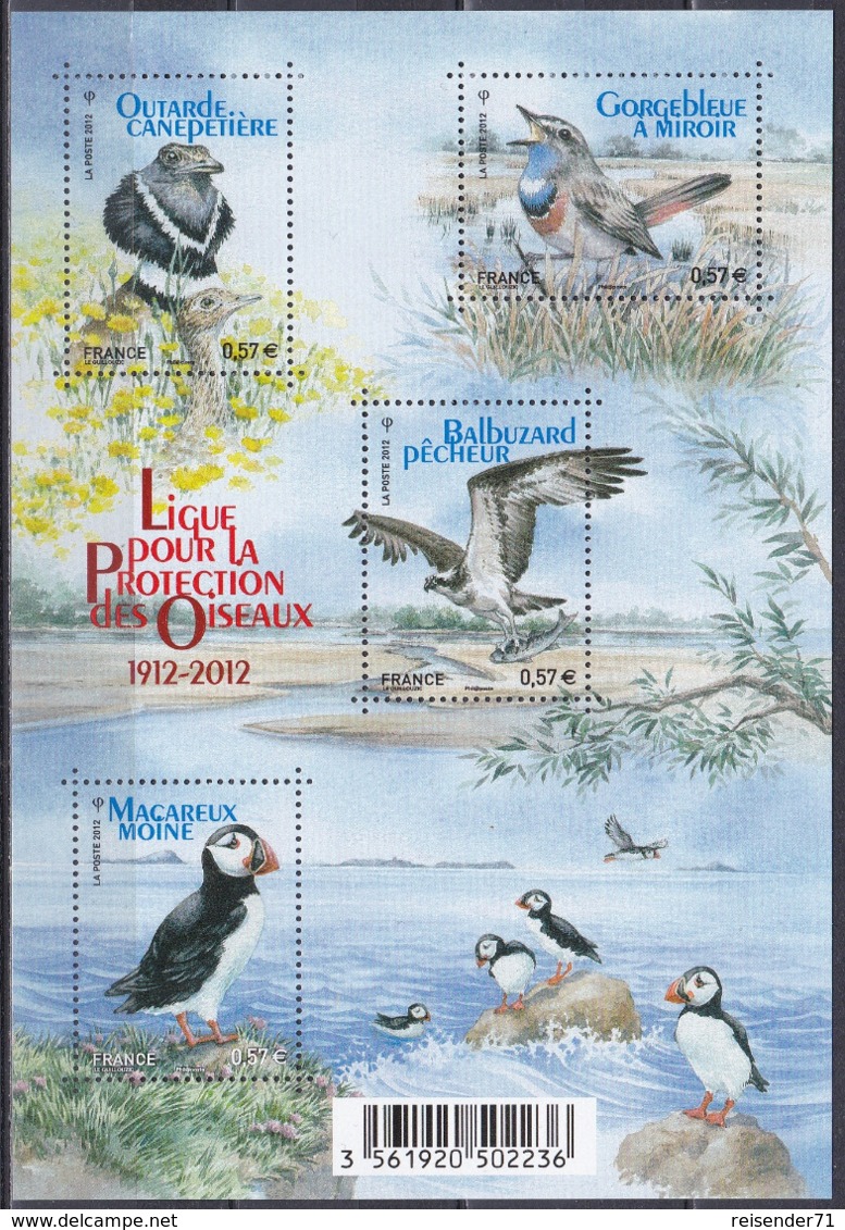 Frankreich France 2012 Tiere Fauna Animals Vögel Birds Oiseaux Aves Uccelli Trappen Bustards Fischadler, Bl. 177 ** - Unused Stamps