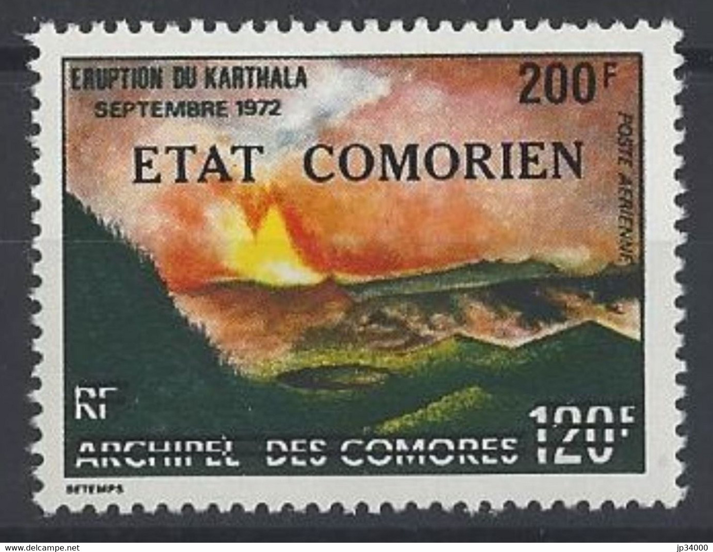 COMORES VOLCANS, Volcan, Geologie, Yvert PA 87  Rousseur - Vulcani