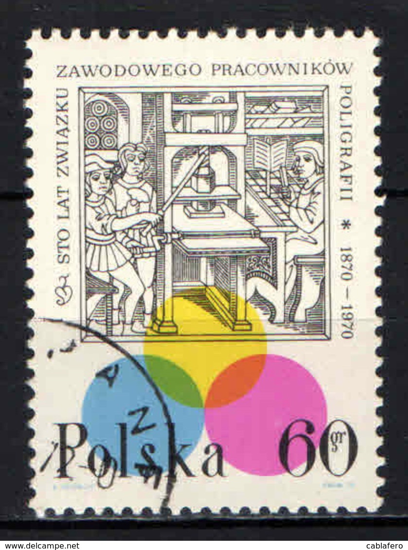 POLONIA - 1970 - Centenary Of Polish Printers’ Trade Union - USATO - Used Stamps