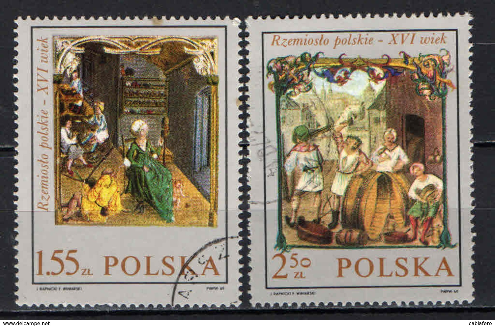 POLONIA - 1969 - Miniatures From Behem’s Code - USATI - Used Stamps