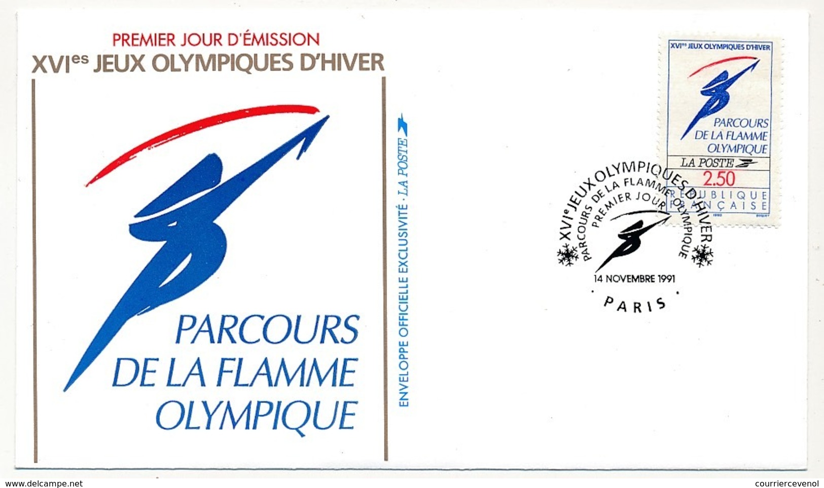 FRANC - 13 Enveloppes FDC - JEUX OLYMPIQUES D'HIVER - ALBERTVILLE - 1990/91 - 1990-1999