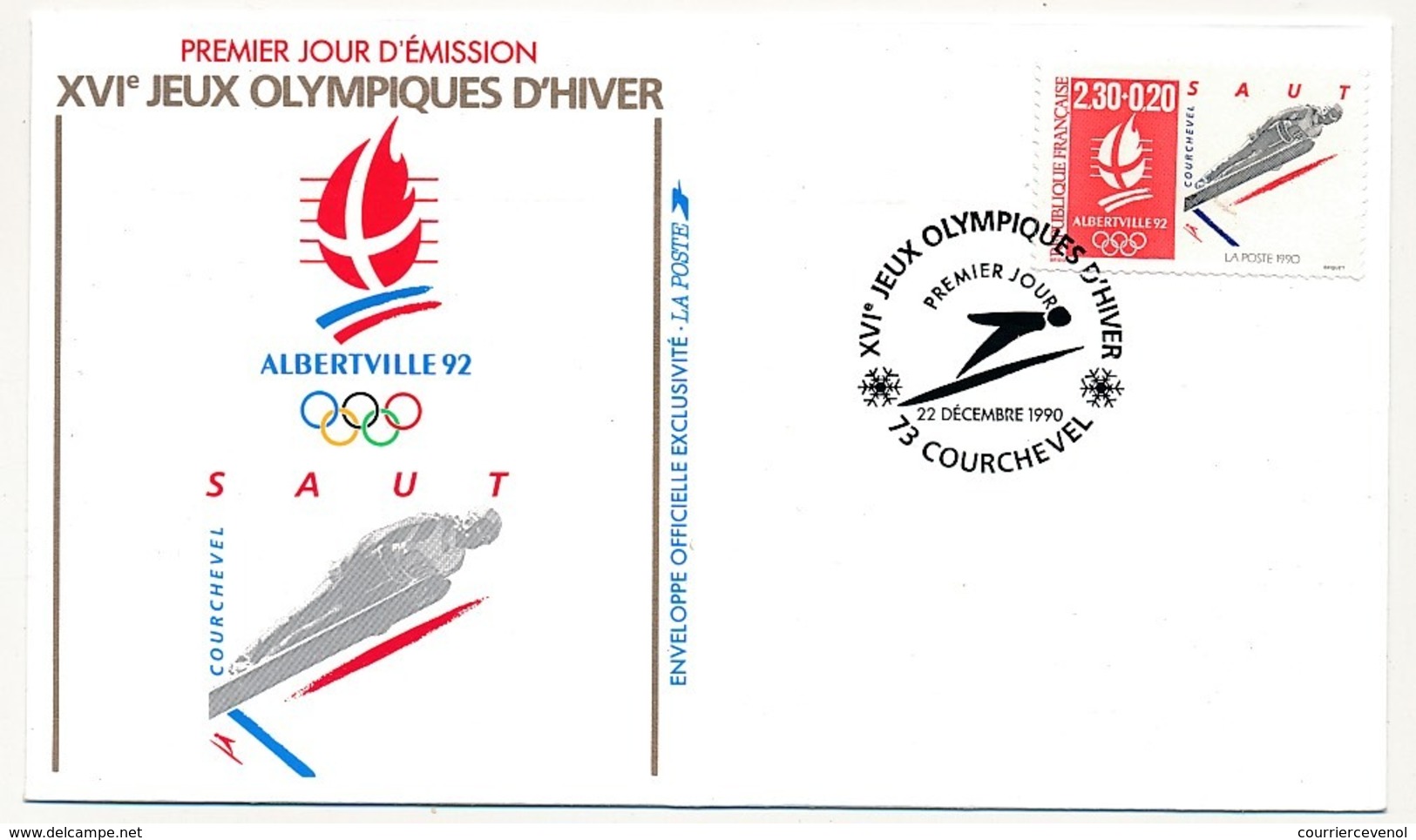 FRANC - 13 Enveloppes FDC - JEUX OLYMPIQUES D'HIVER - ALBERTVILLE - 1990/91 - Hiver