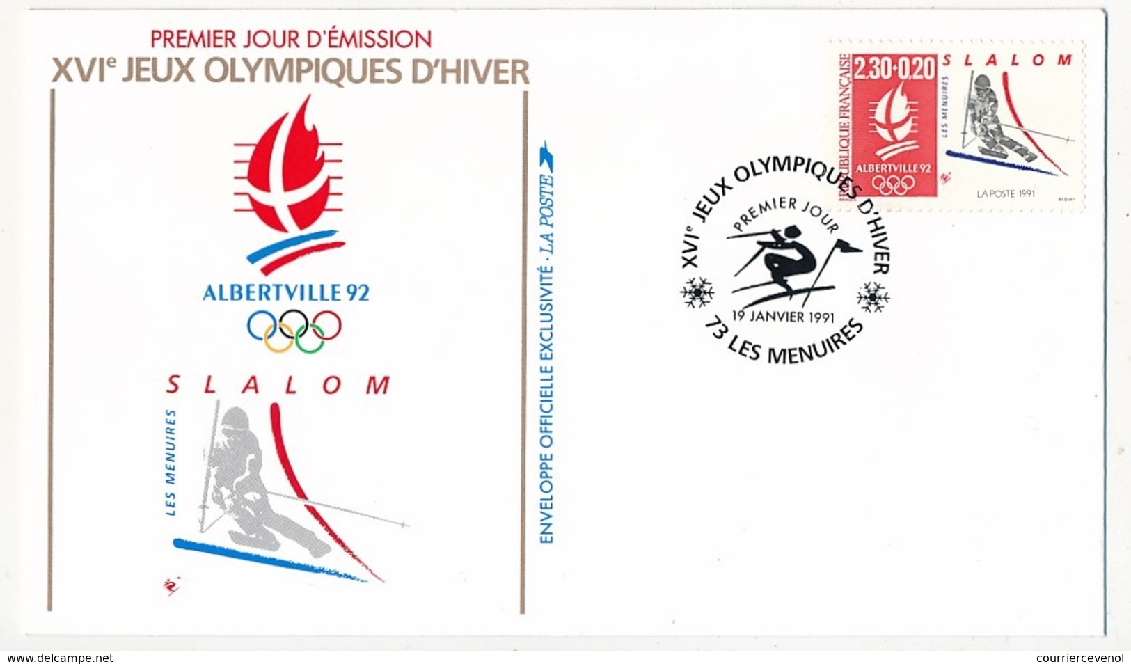 FRANC - 13 Enveloppes FDC - JEUX OLYMPIQUES D'HIVER - ALBERTVILLE - 1990/91 - Hiver