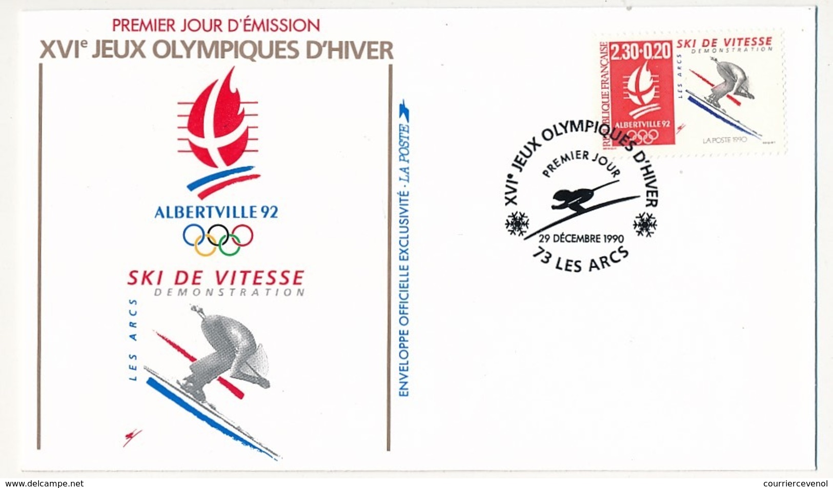 FRANC - 13 Enveloppes FDC - JEUX OLYMPIQUES D'HIVER - ALBERTVILLE - 1990/91 - Hiver