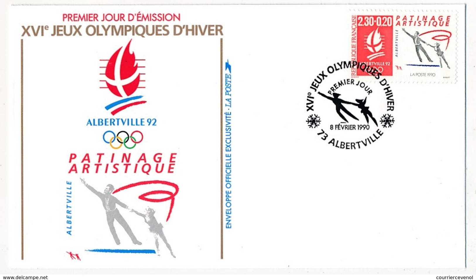 FRANC - 13 Enveloppes FDC - JEUX OLYMPIQUES D'HIVER - ALBERTVILLE - 1990/91