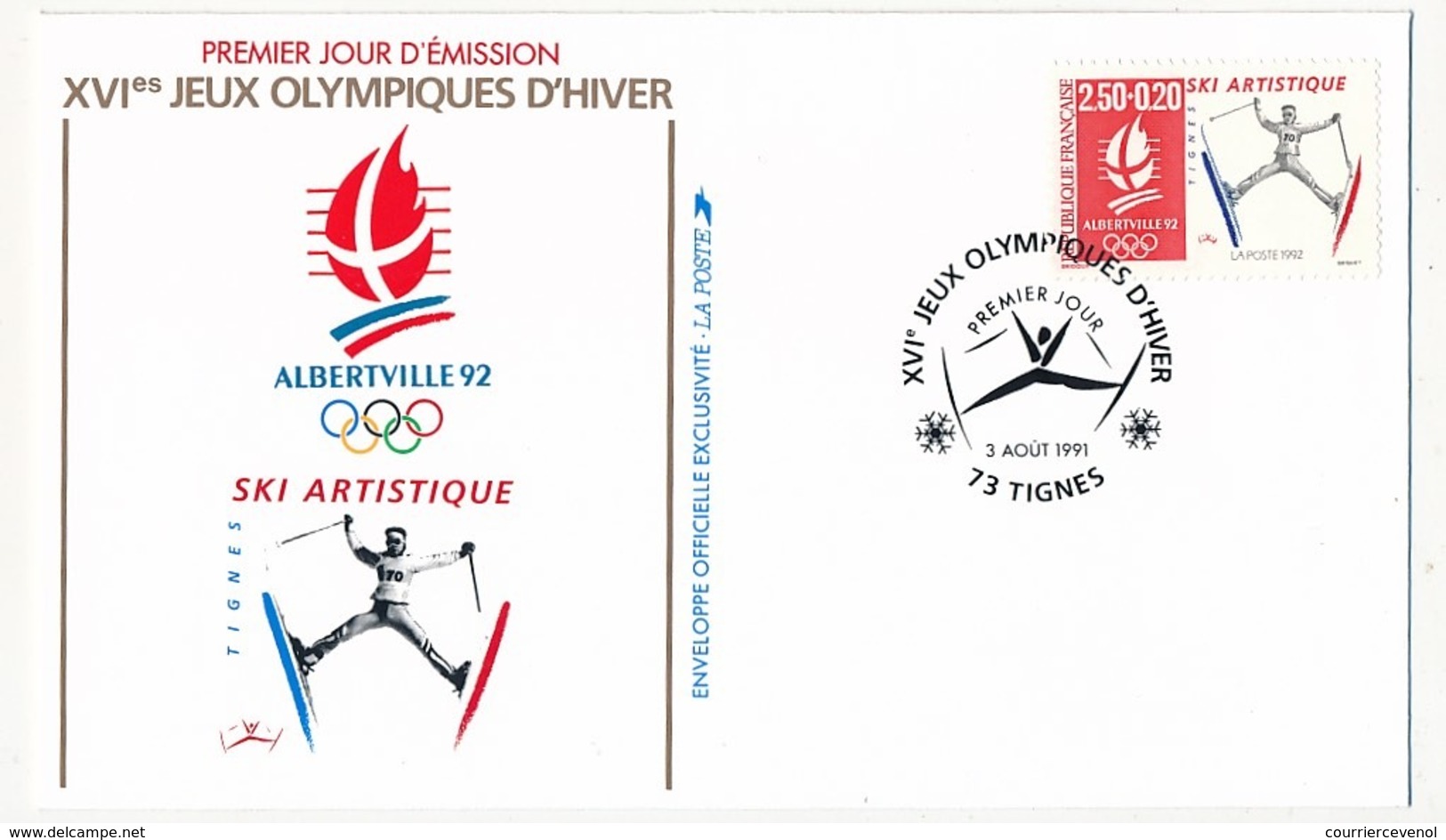 FRANC - 13 Enveloppes FDC - JEUX OLYMPIQUES D'HIVER - ALBERTVILLE - 1990/91