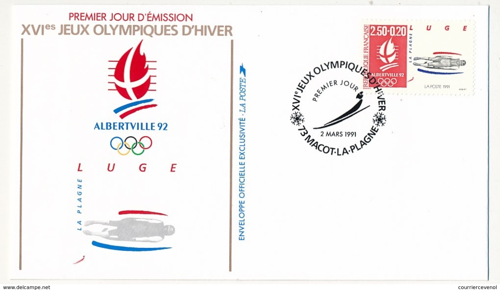 FRANC - 13 Enveloppes FDC - JEUX OLYMPIQUES D'HIVER - ALBERTVILLE - 1990/91