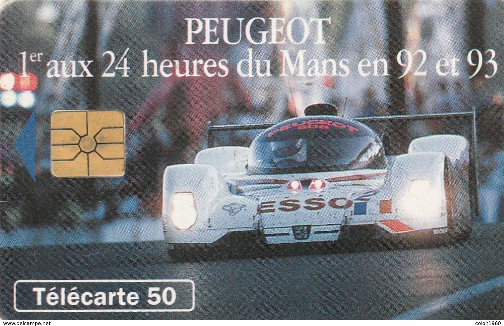 FRANCIA. Peugeot 905 2 - Voiture De Nuit. 50U. With 2nd Logo Moreno. 0395. 07/93. (202). - Deportes