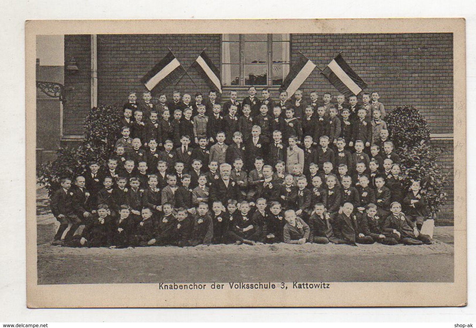 U7523/ Kattowitz Knabenchor Der Volksschule 3,  Schlesien Polen AK Ca.1920 - Schlesien