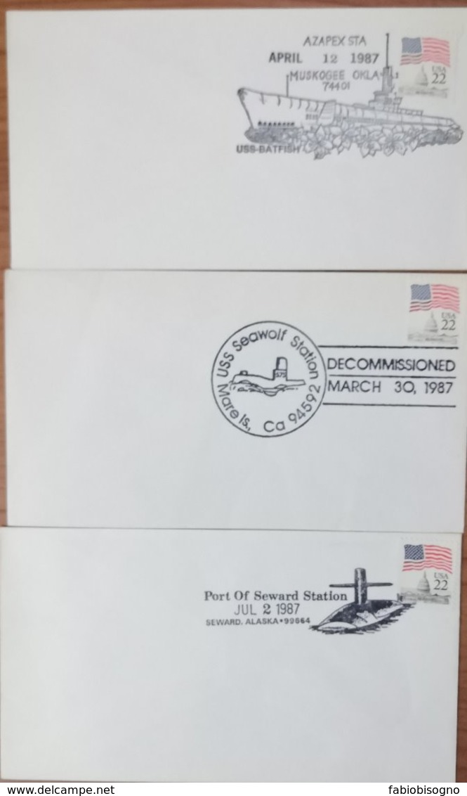 1987 USA - Sottomarino Submarine - Lot Of 3 Covers - Submarines