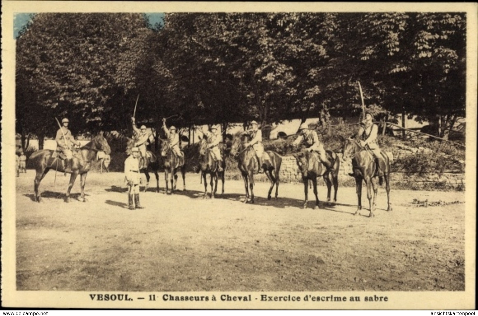 Cp Vesoul Haute Saone Frankreich, 11e Chasseurs à Cheval, Exercice D'escrime Au Sabre - Andere & Zonder Classificatie