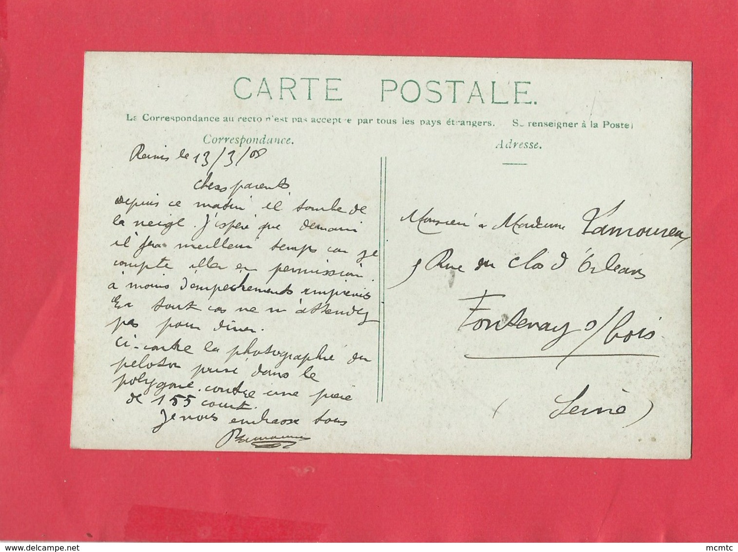 Carte Photo Rétrécit , à Confirmer : Correspondance Reims  -  (militaires,militaire, Soldat , Soldats ) - Reims