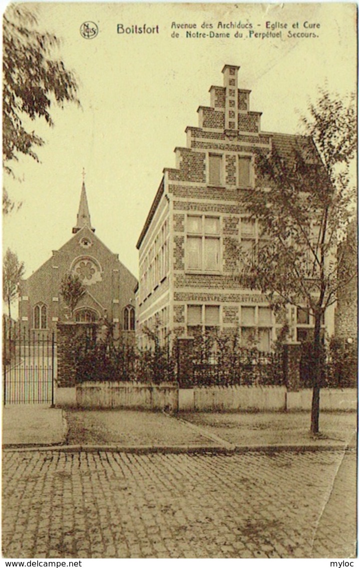 Watermael-Boitsfort.  Avenue Des Archiducs. Eglise Et Cure Notre-Dame Du Perpétuel Secours. - Watermaal-Bosvoorde - Watermael-Boitsfort