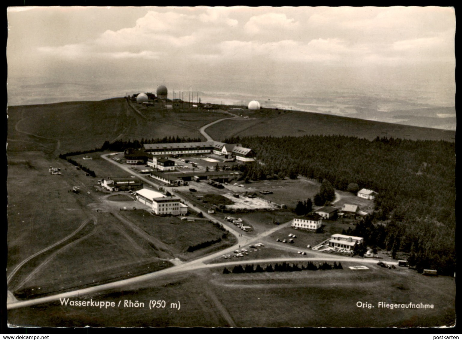 ÄLTERE POSTKARTE RHÖN WASSERKUPPE FLIEGERAUFNAHME SEGELFLIEGER FLIEGER TELESKOP Radioteleskop AK Postcard Ansichtskarte - Rhön