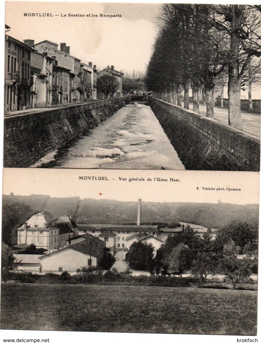 Montluel - 2 Cartes : Usine Heer & La Sereine - édit Vialatte à Oyonnax - Montluel