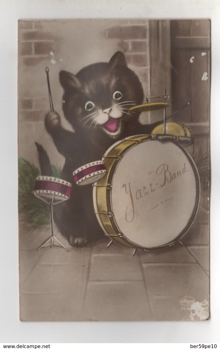 CARTE MUSICALE  LE CHAT JAZZ-BAND APPUI LE CHAT MIAULE - Chats