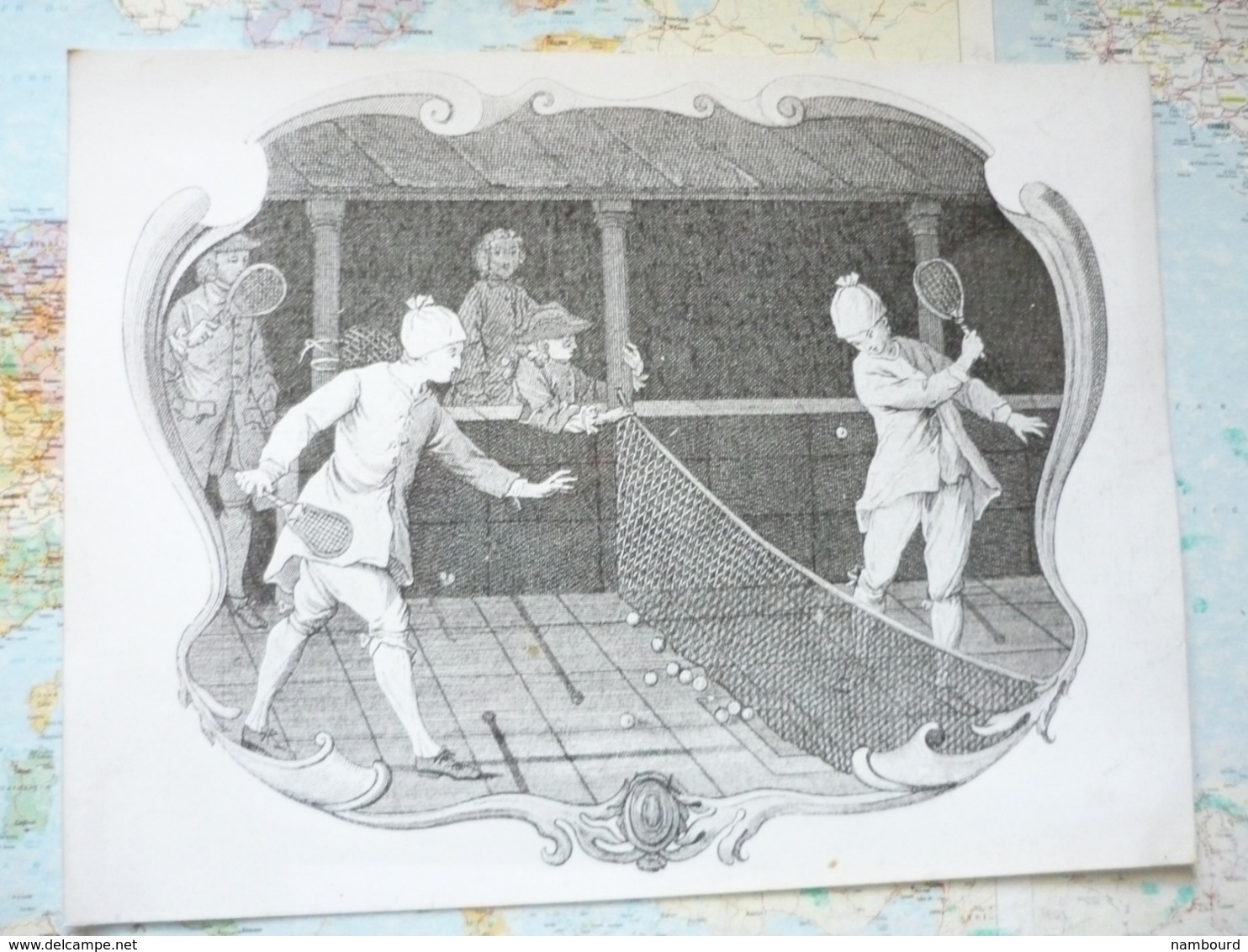 Tennis Au XVIII-e Siècle (gravure) / Jeu De Paume Aux Champs Elysées (gravé Par Blanchard D'après Desrais) - Sports