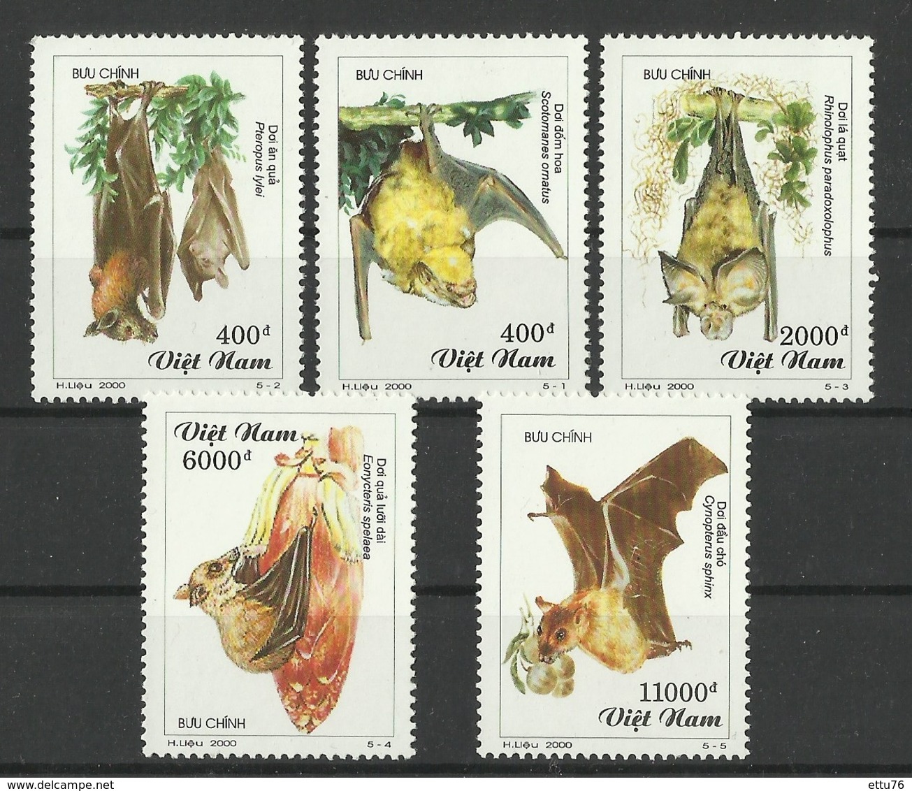 VIETNAM  2000  BATS  SET   MNH - Murciélagos