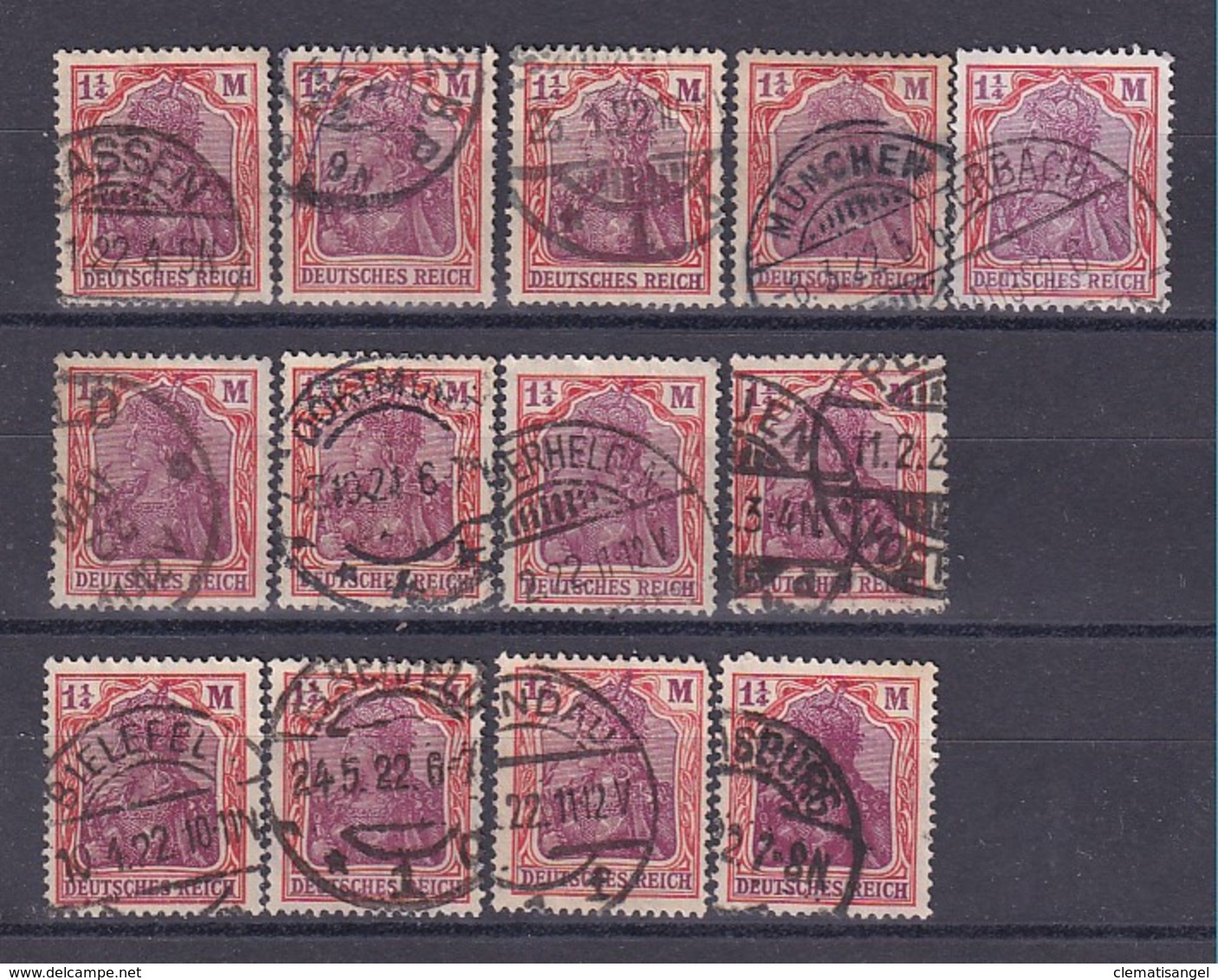 84i * DEUTSCHES REICH 151  * 13x 1,25 MARK * MICHEL 32,50 * GESTEMPELT **!! - Gebraucht