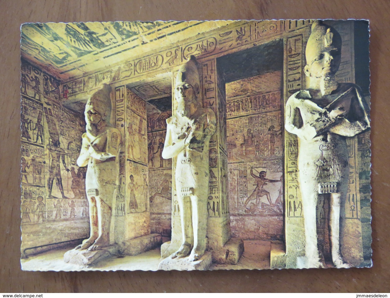 Egypt 1982 Postcard "archaeology Abu Simbel - Great Temple" To Belgium - Pyramid - Sphinx - Lettres & Documents