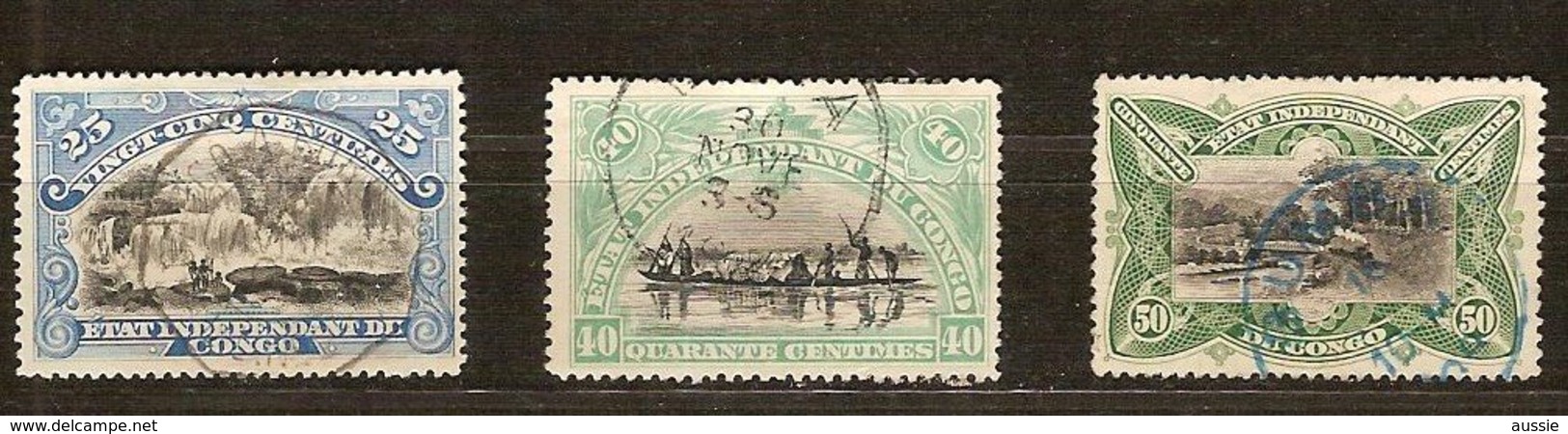 Belgisch Congo Belge 1894 OCBn° 22-24 (o) Oblitéré Cote 9,50 € - Gebraucht